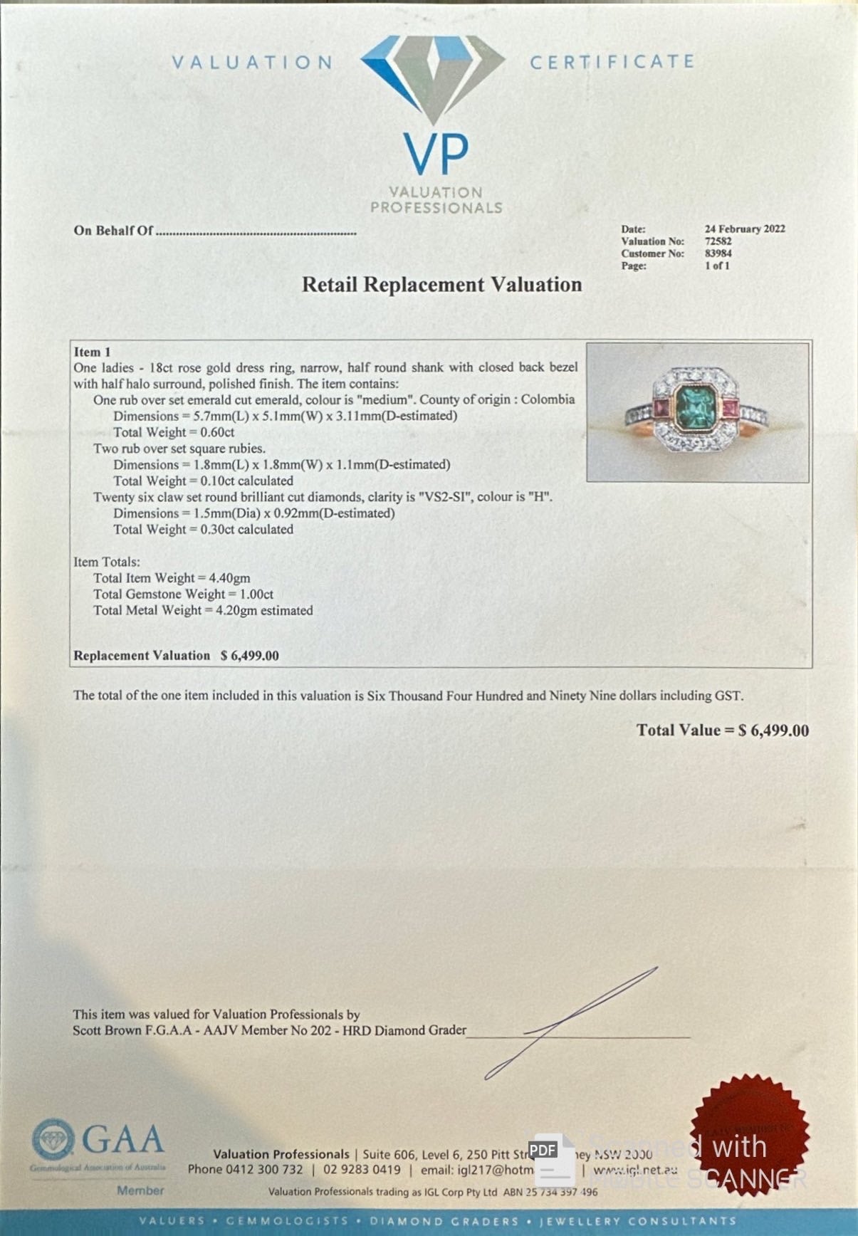 14ct Rose gold Colombian Emerald and Ruby Ring