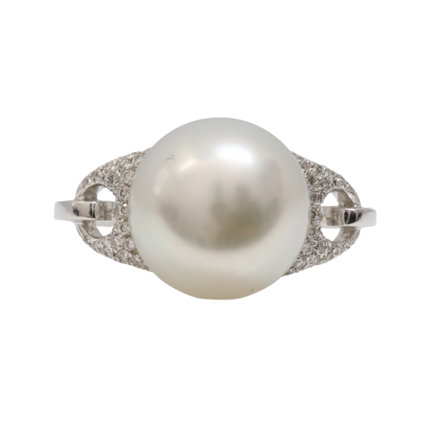 18ct WG South Sea Pearl and Diamond Ring