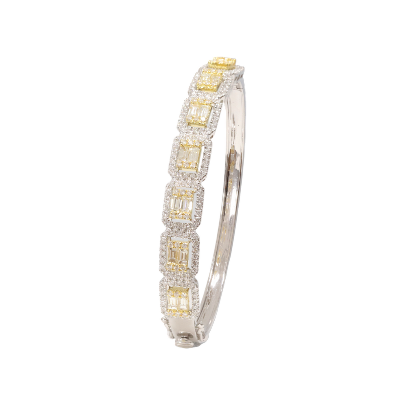 Fancy Diamod Bangle in 18ct WYG