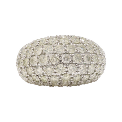 14ct White Gold Dome Diamond Ring