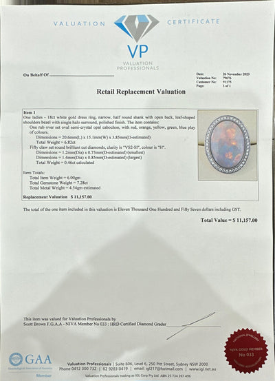 Ethiopean Opal and Diamond Ring