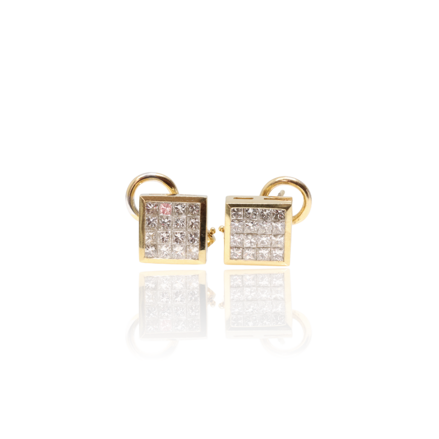 14ct Yellow Gold Diamond Earrings