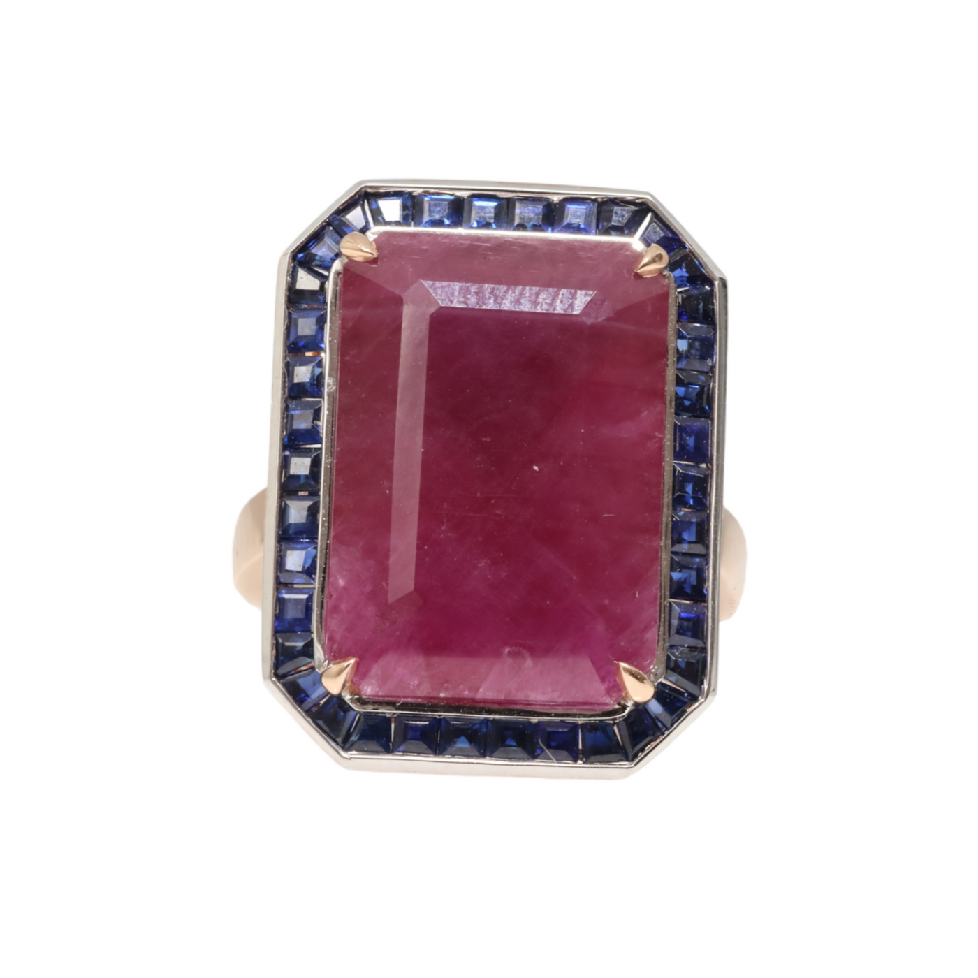 14ct Rose Gold Ruby and Sapphire Ring