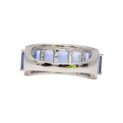 Sapphires and Diamonds Eternity ring in 18ct white gold