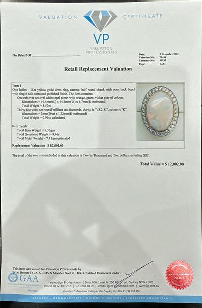 Ethiopian Opal and Diamonds in eighteen karat yellow gold
