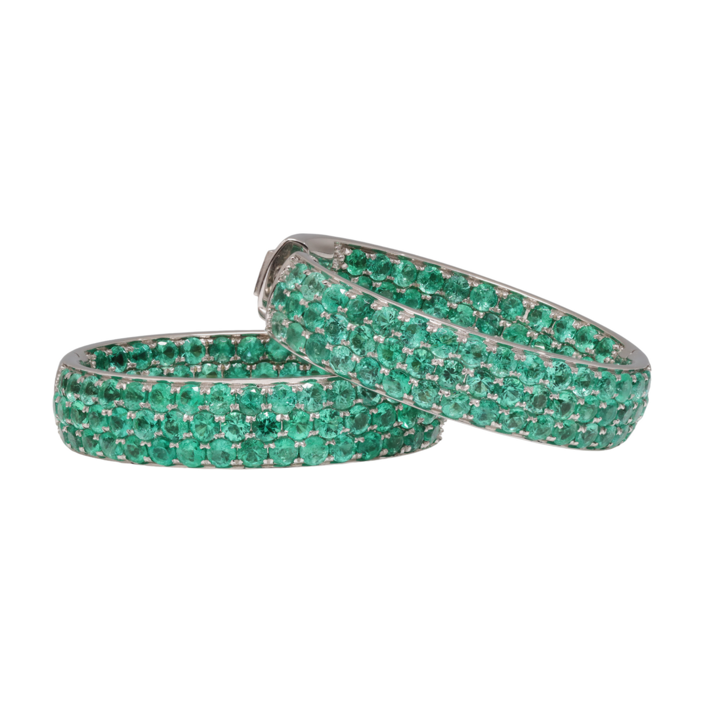 Colombian Emeralds Earrings in 18ct WG
