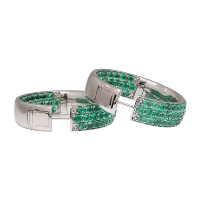 Colombian Emeralds Earrings in 18ct WG