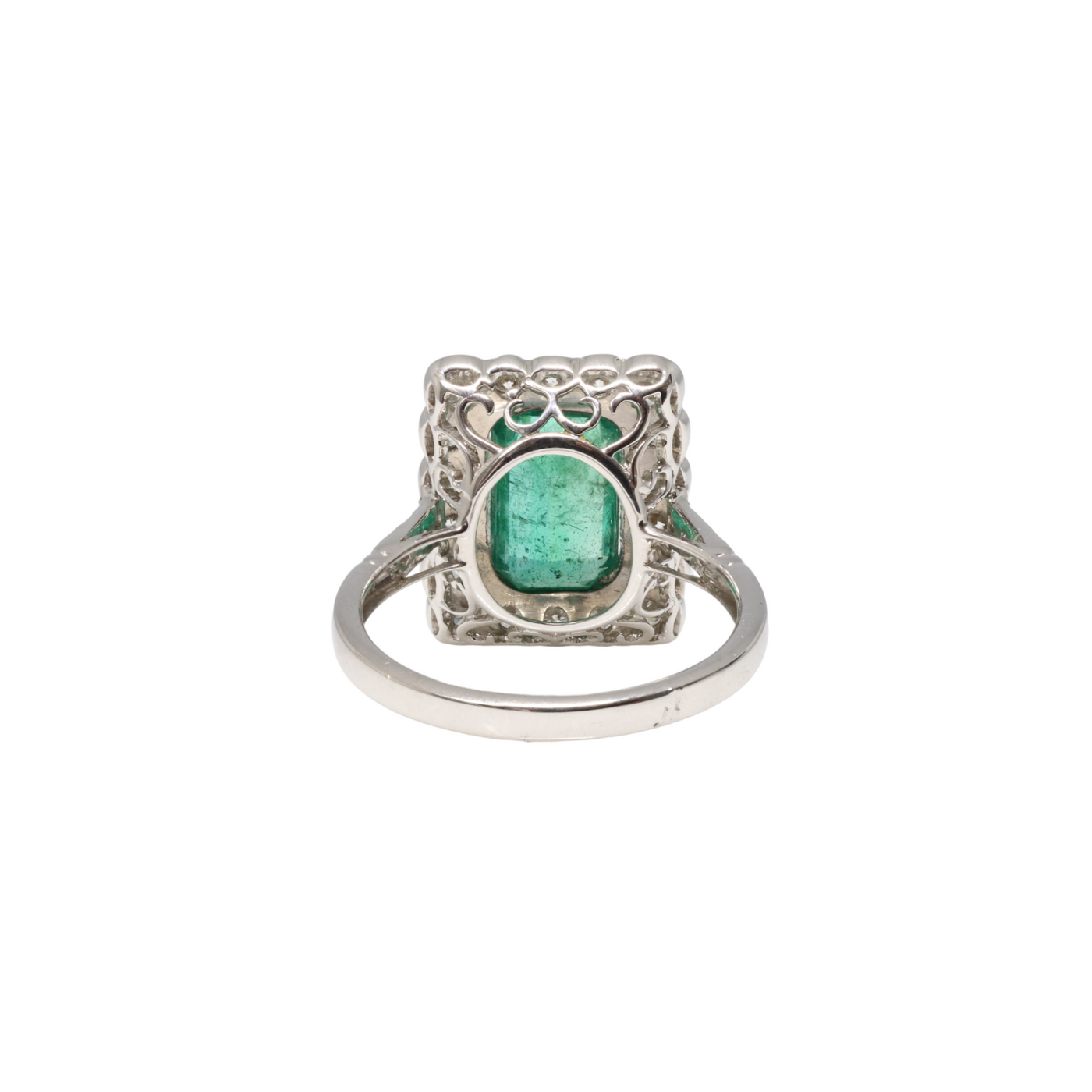 18ct White Gold Emerald and Diamond Ring