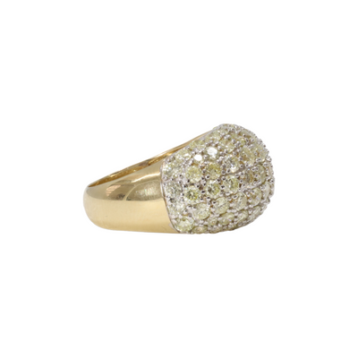 14ct YG Diamond Dome Ring