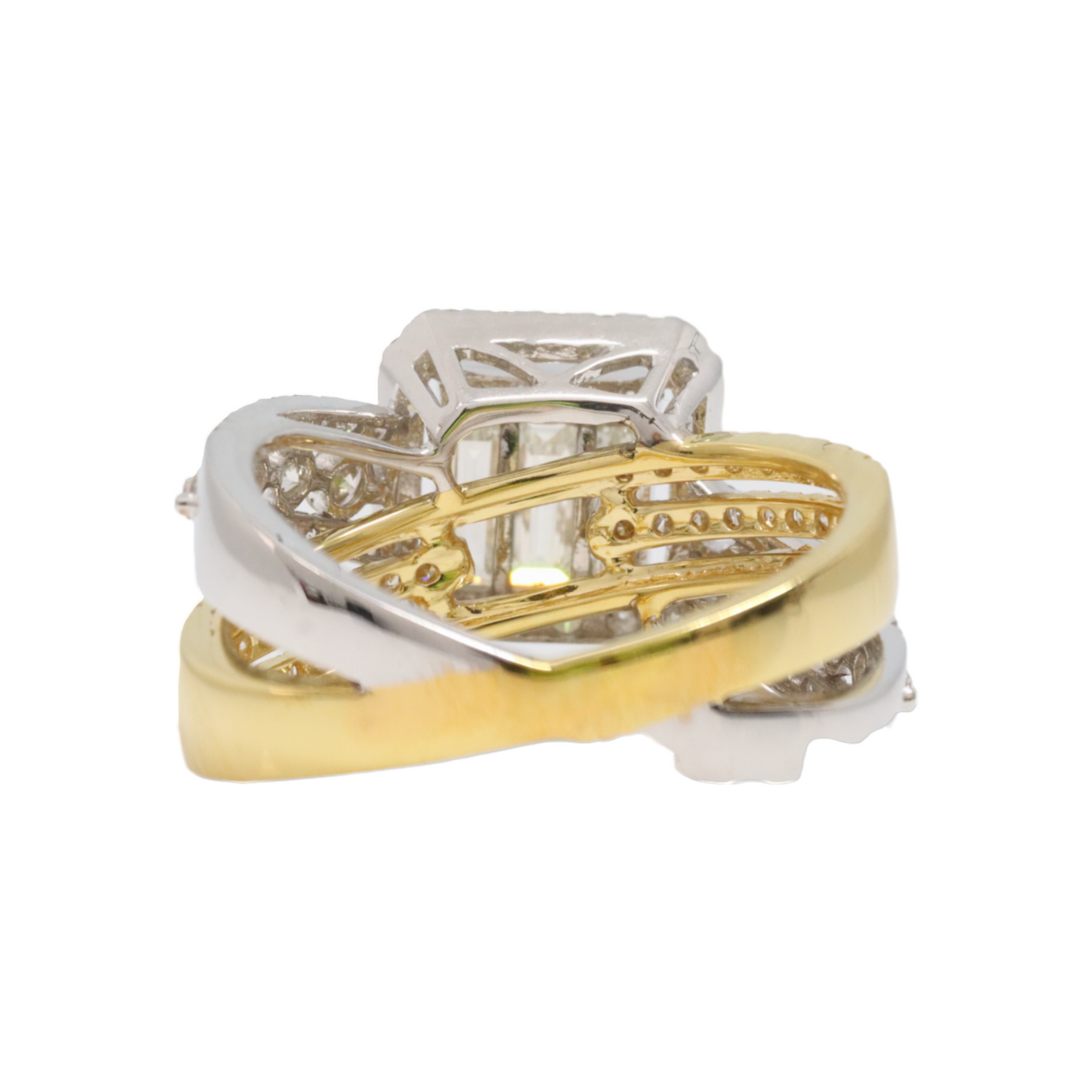 18ct White and Yellow Gold Diamond dress ring