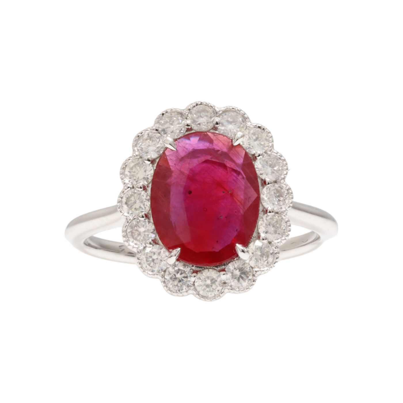 Platinum Ruby and Diamond Ring