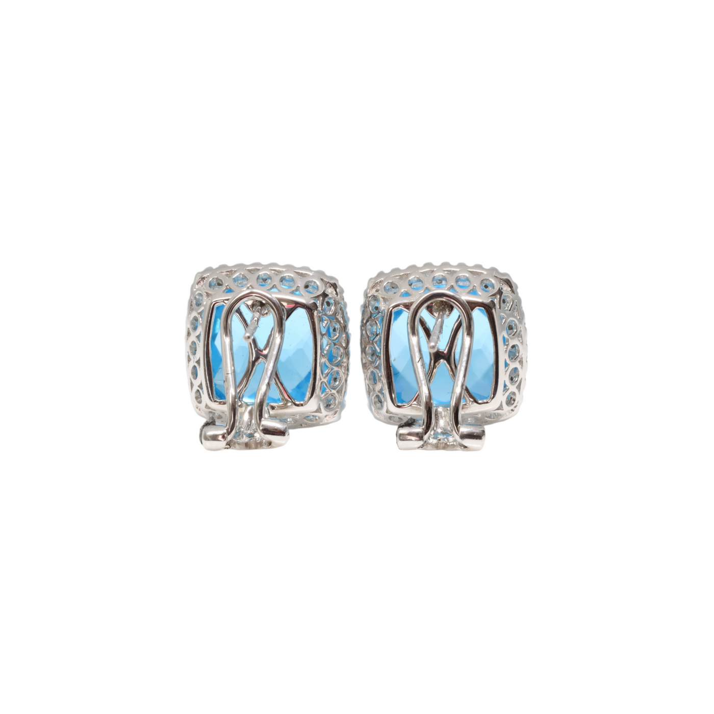 14ct White Gold Topaz and Diamond Earrings