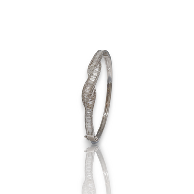 'Gabriella' 18CT white gold diamond hinged bangle