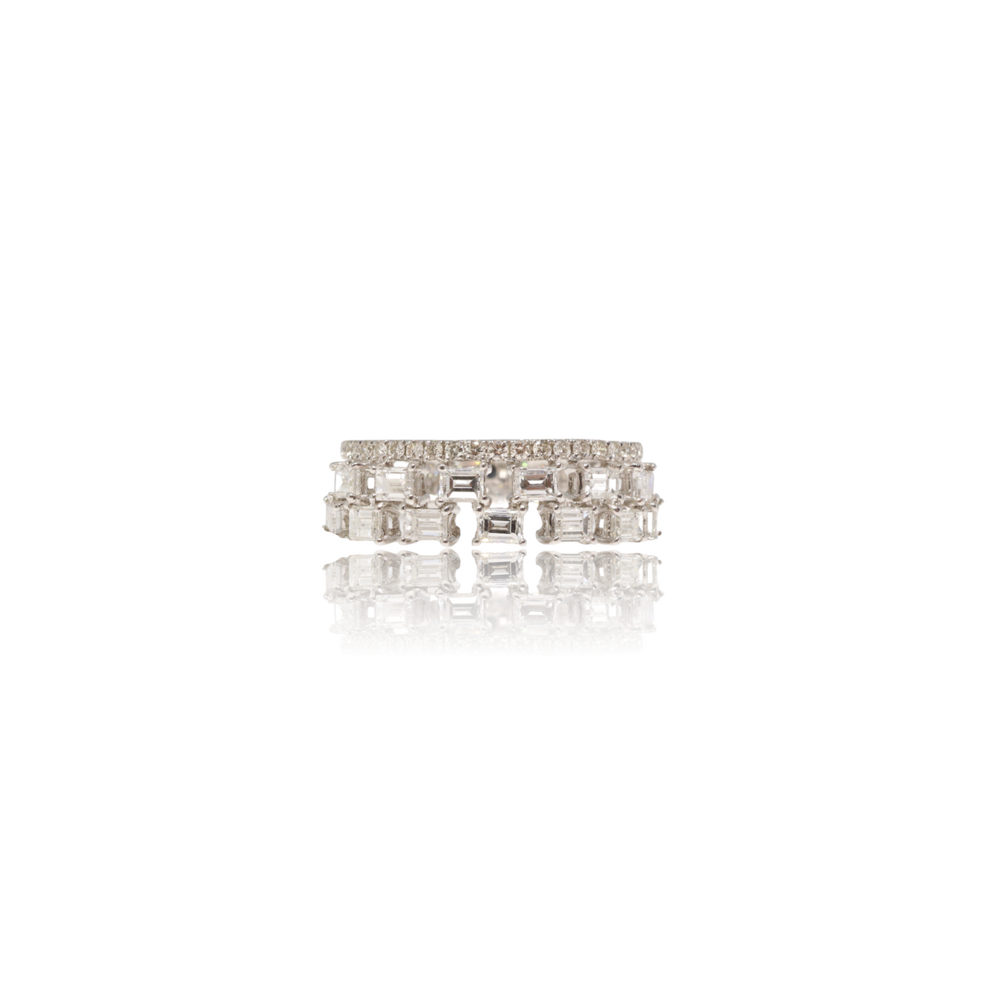 'Bela' Emerald cut diamond ring
