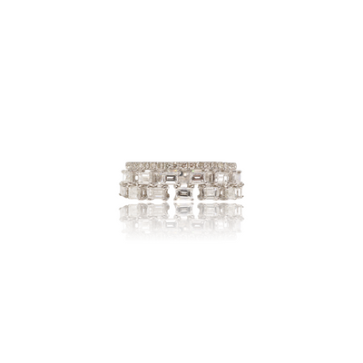 'Bela' Emerald cut diamond ring
