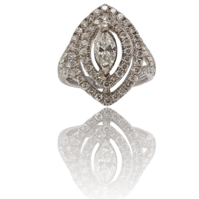 18CT White Gold Marquise Diamond Ring