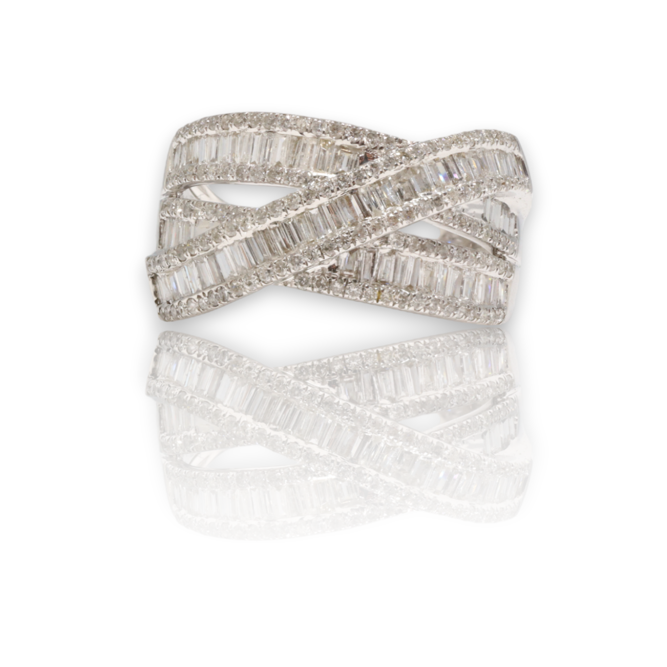 'Hope' 18CT white gold trilogy stack ring