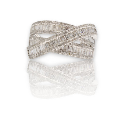 'Hope' 18CT white gold trilogy stack ring