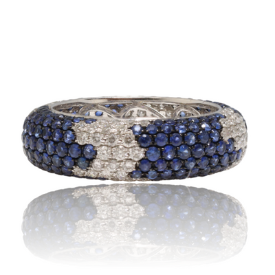 18CT White Gold Sapphire and Diamond Eternity Ring