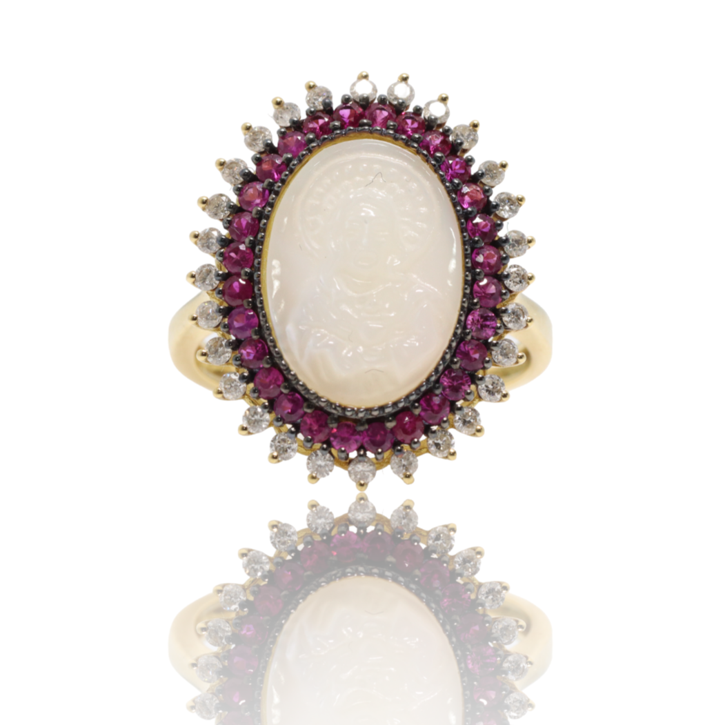 18CT Yellow Gold Ruby and Diamond Ring