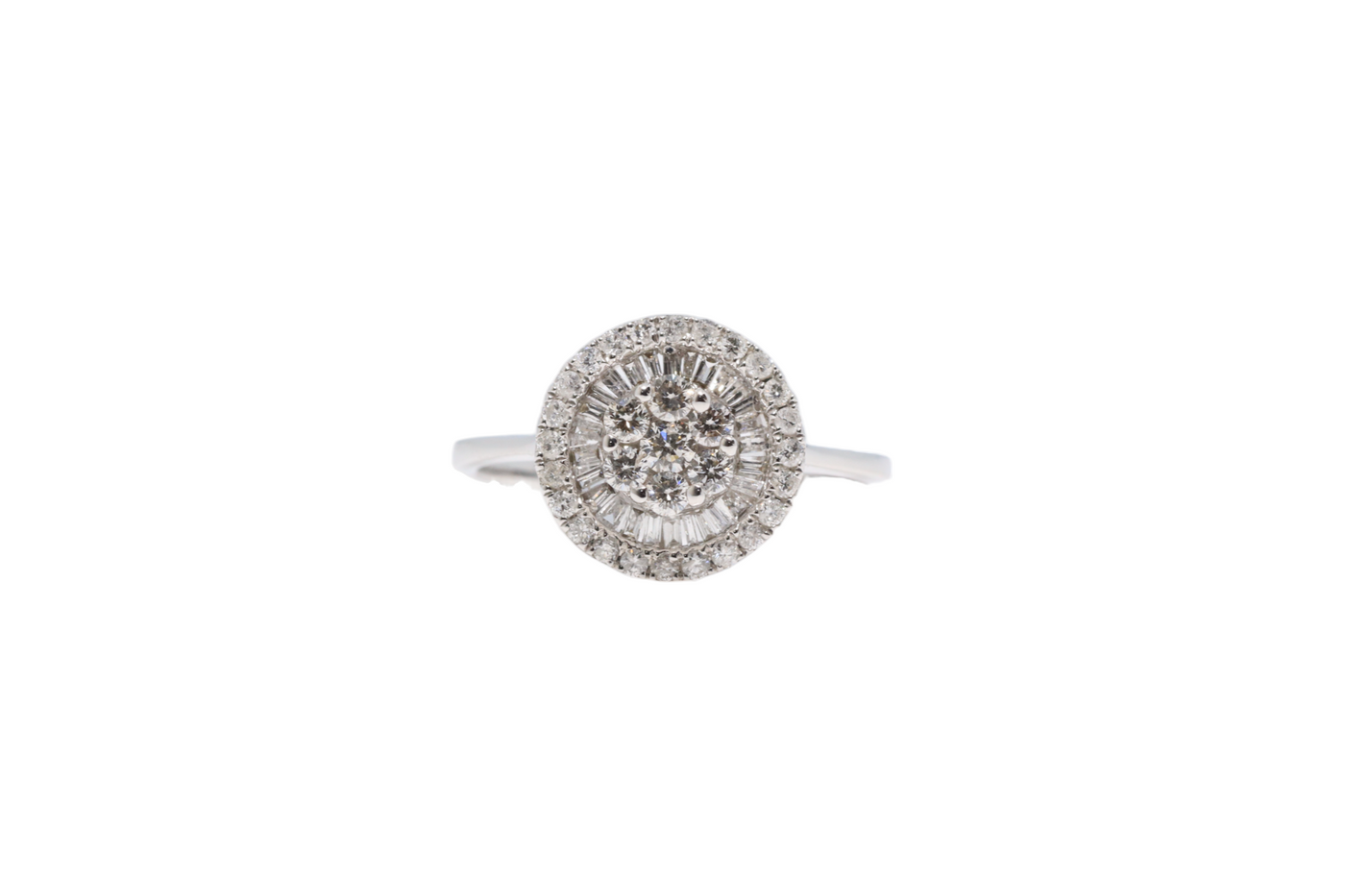 'Rose' 18ct white gold cluster ring