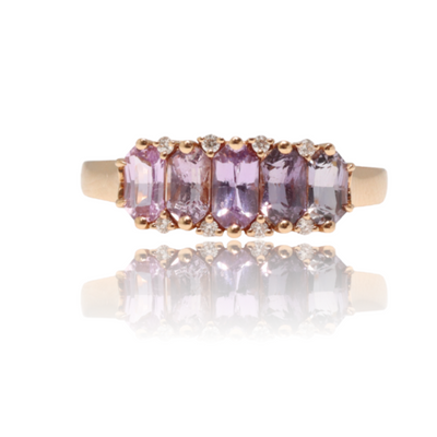 18CT Rose Gold (NO HEAT) Purple Coloured Sapphire Ring