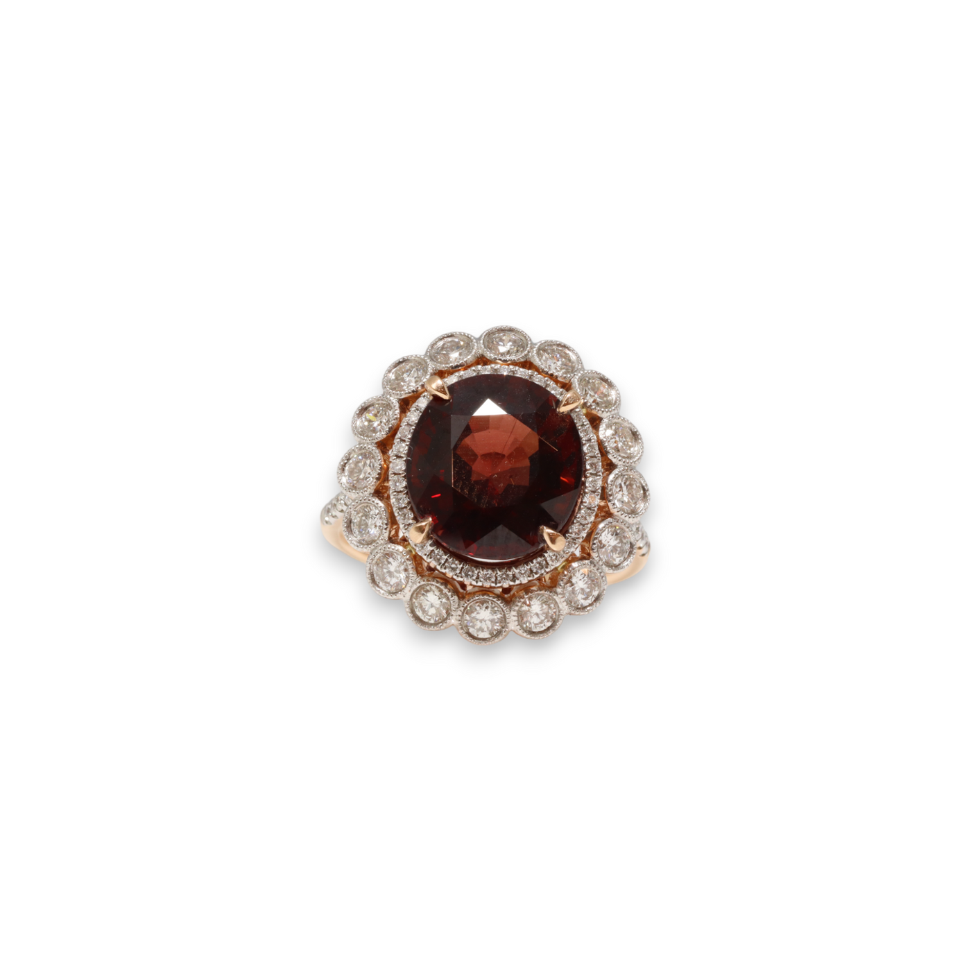 18CT rose gold Burma Myannar Spinel and diamond ring (AIGS CERTIFIED)