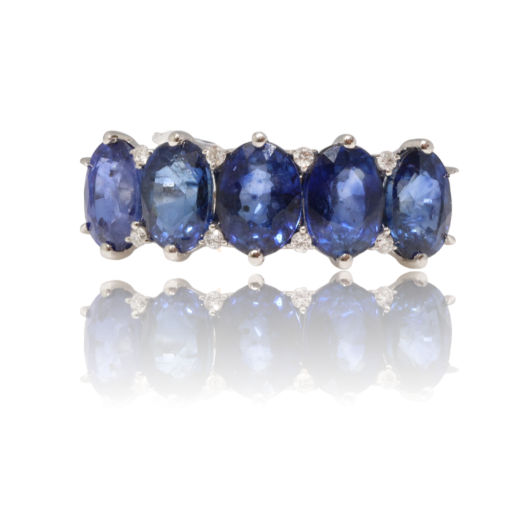 14ct white gold sapphire and diamond eternity ring