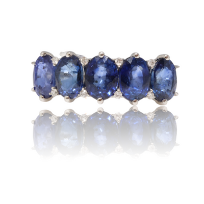 14ct white gold sapphire and diamond eternity ring