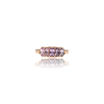 18CT Rose Gold (NO HEAT) Purple Coloured Sapphire Ring
