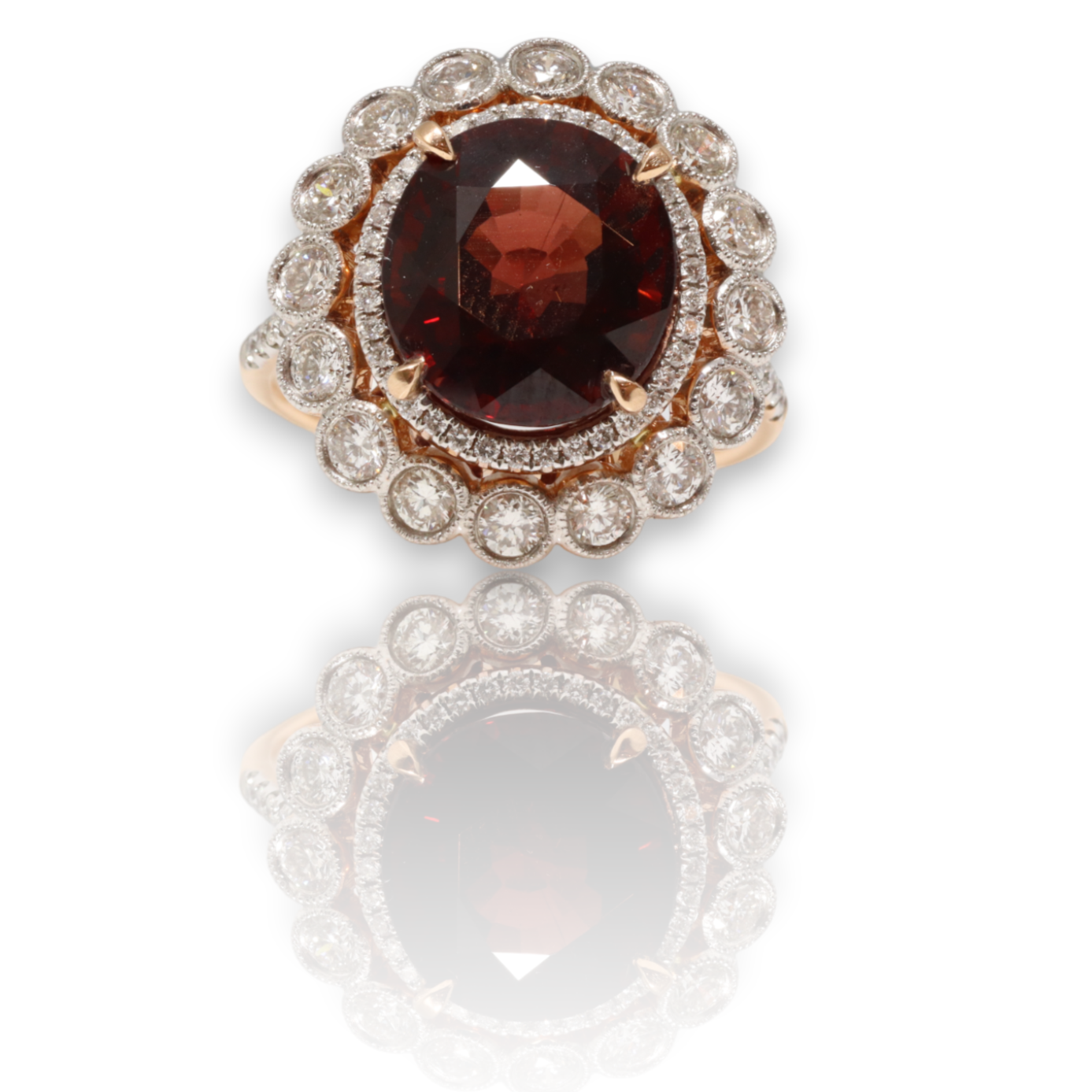 18CT rose gold Burma Myannar Spinel and diamond ring (AIGS CERTIFIED)