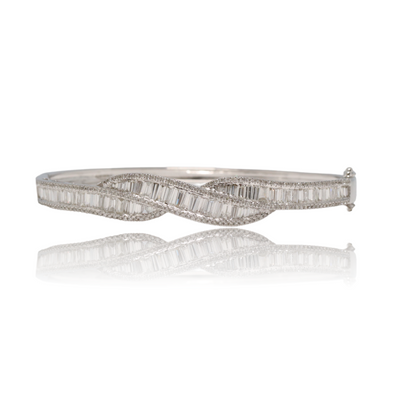 'Gabriella' 18CT white gold diamond hinged bangle
