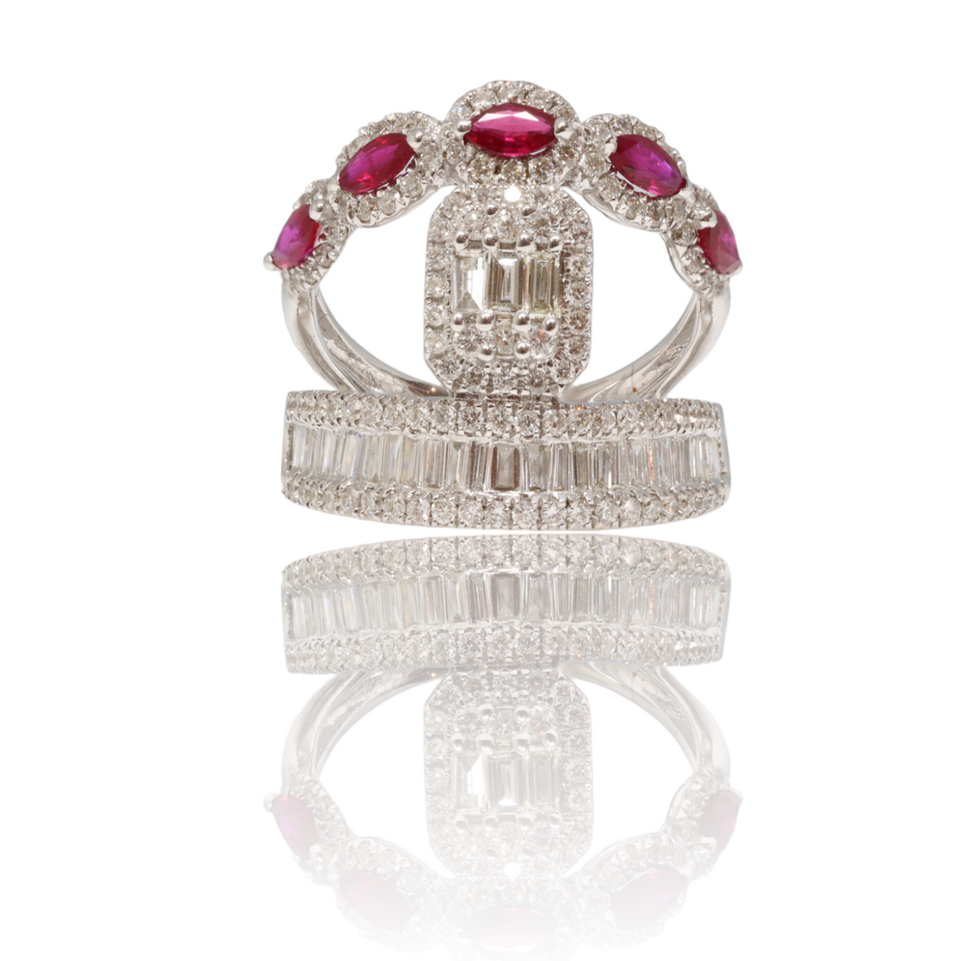 'Love' 18CT white gold  Ruby and Diamond ring