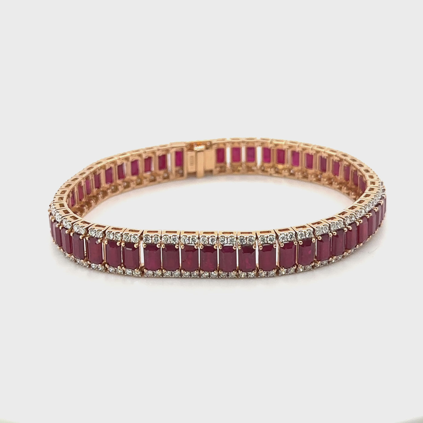 18ct Rose Gold Ruby and Diamond bracelet