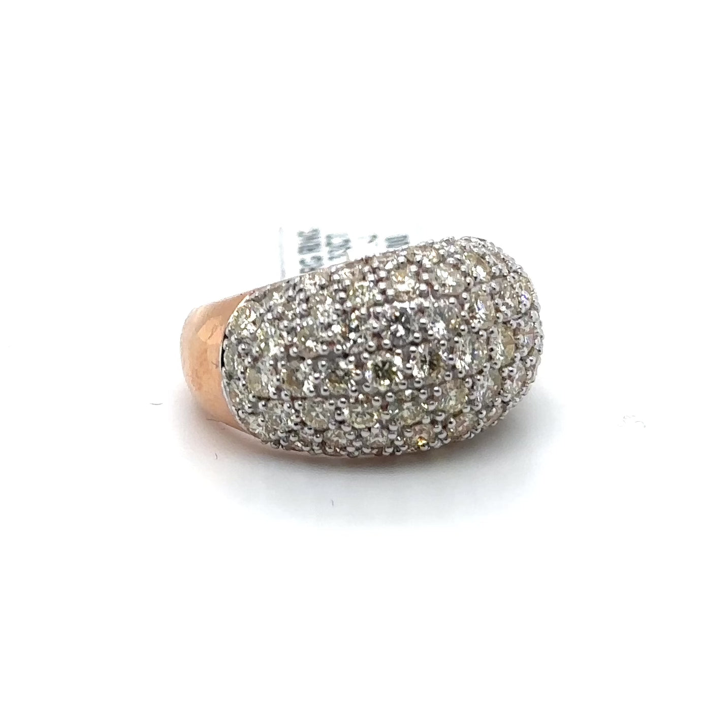 14ct RG Diamond Dome Ring