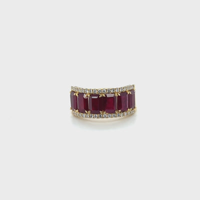 18ct Yellow Gold Ruby and Diamond Ring