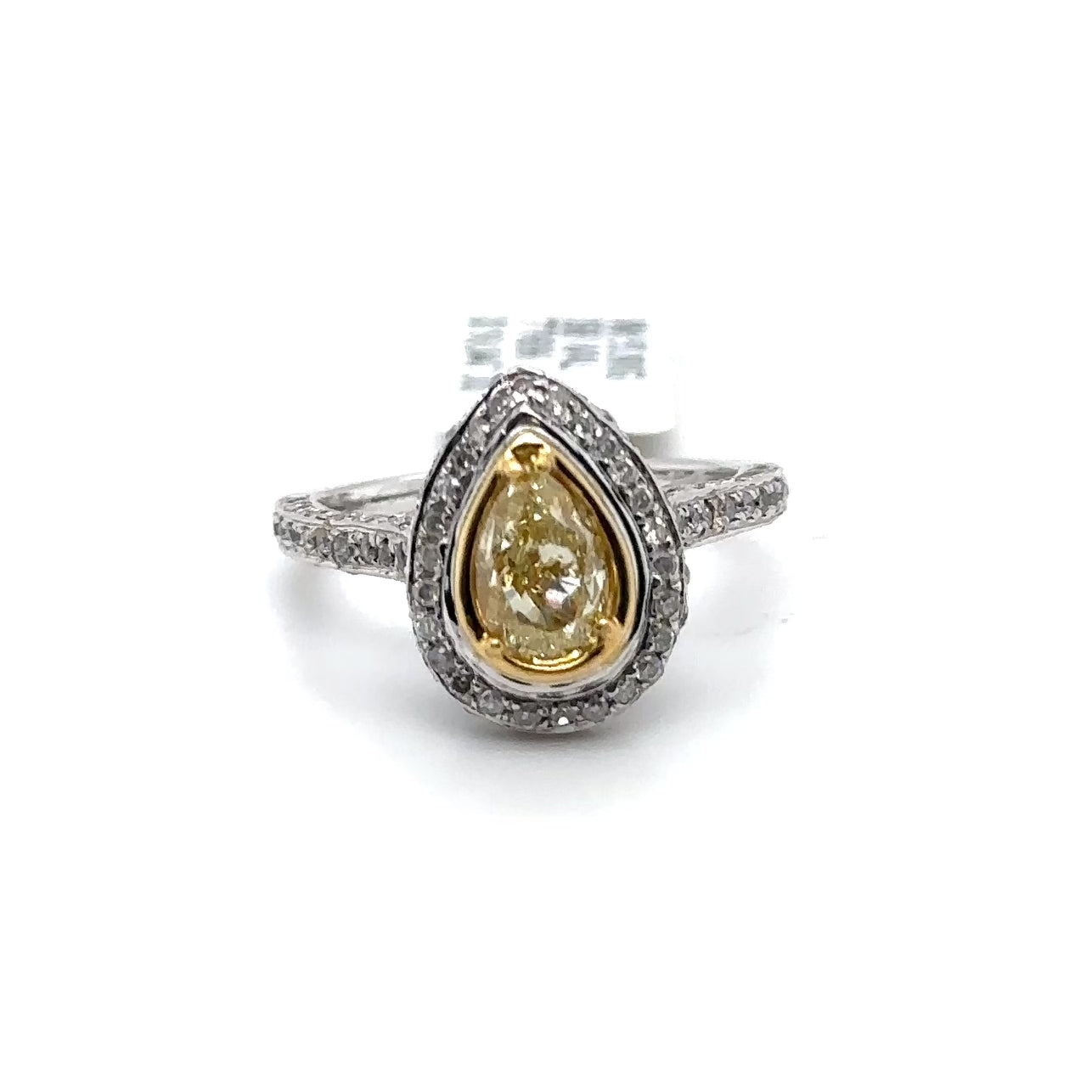 18ct Fancy Yellow diamond ring