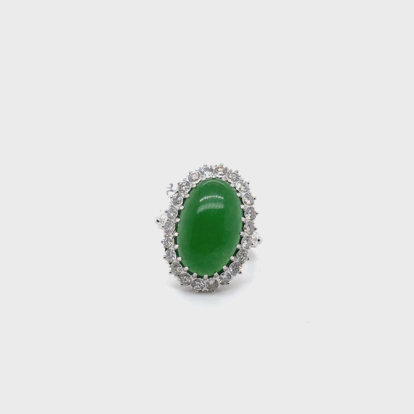 Jade and Diamond Ring in Platinum
