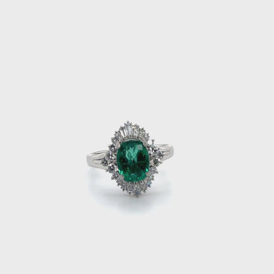 Platinum Colombian Emerald and Diamond Emerald