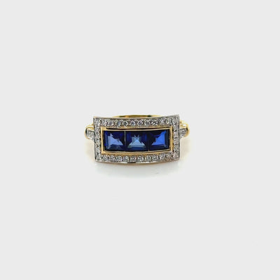 18ct Yellow Gold Sapphire and Diamond ring