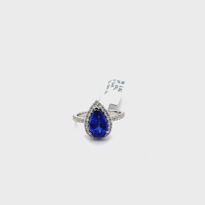 Tanzanite and Diamond Ring in Platinum