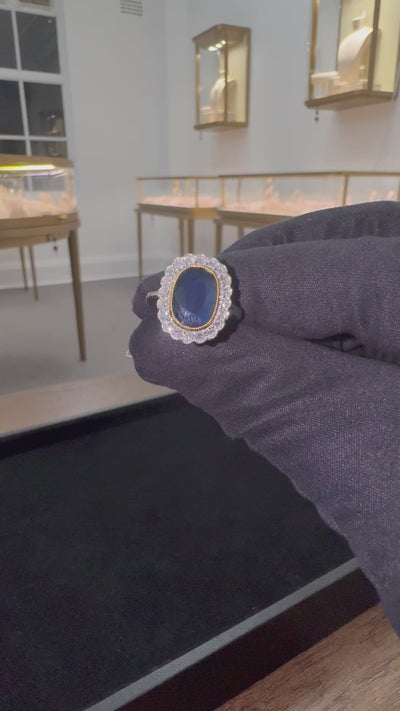 Sapphire and Diamond Ring in Platinum