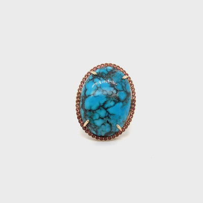 Turquoise and Sapphire ring in 10ct YG