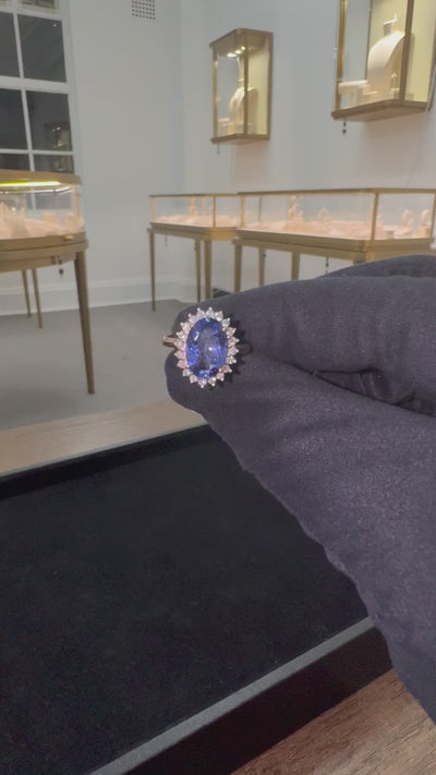 Tanzanite and Diamonds in 14ct RG