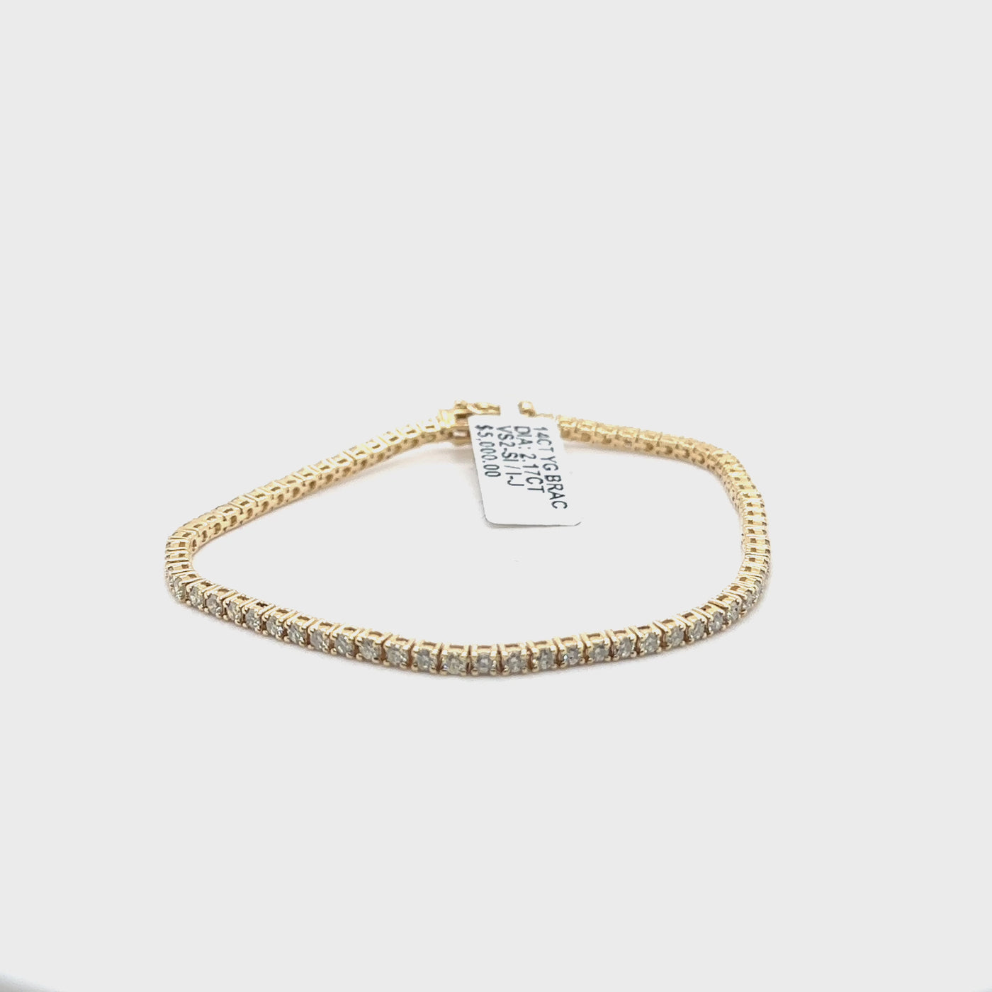 2.17ct YG Diamond tennis bracelet in 14ct