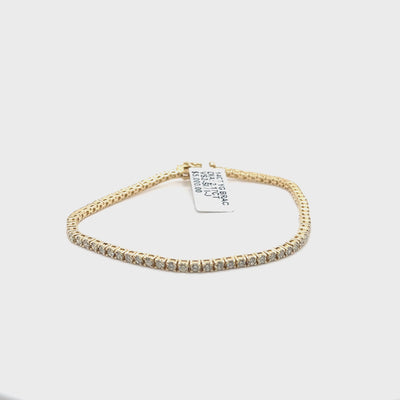 2.17ct YG Diamond tennis bracelet in 14ct