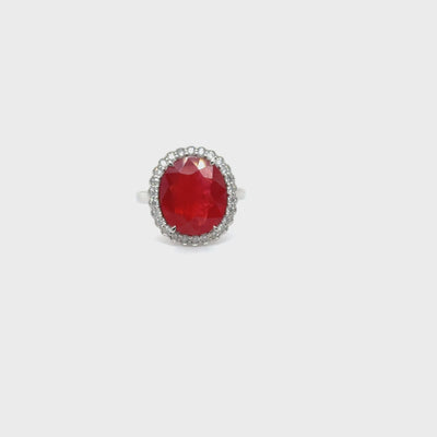 Platinum Ruby and Diamond Ring