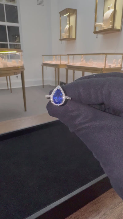Tanzanite and Diamond Ring in Platinum