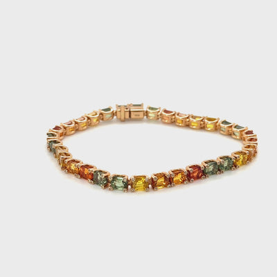 18ct Rose Sapphire and Diamond Bracelet
