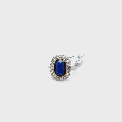 Sapphire and Diamond Ring in Platinum